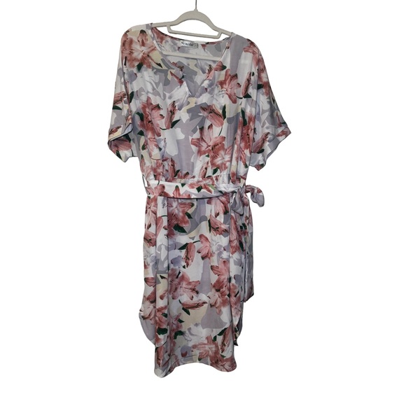 Nemidor | Women’s Boho Floral Mini Dress in Pink and White Size 20 - Picture 2 of 9